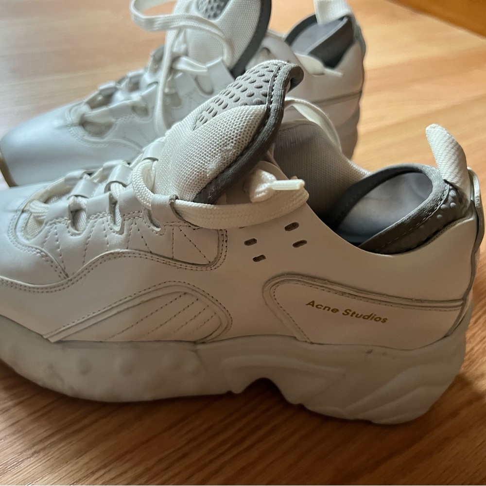 Acne White and Gray Women's Sneakers - Picture 2 of 4